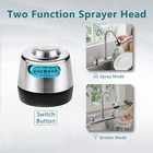 Kitchen Sink Faucet Stainless Steel Double Handle Pull Down Sprayer Swivel Mixer
