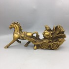 Chinese Antique Brass Carved Exquisite Horse Statues Collection Home Decor Art