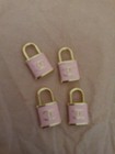  Gold Lot Of 4   22mm  Button Zipper Gold  Tone Double Sided Chanel Charm 