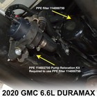 Ppe Duramax Fuel Coolant Pump Relocation Kit Billet Aluminum Black Double O-ring