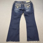 Rock Revival Betty Easy Boot Women 30 27 5  Jean Embelished Rhinestones Raw Hem