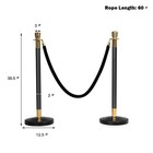 6pcs Stanchion Posts Queue Pole Retractable 3 Velvet Ropes Crowd Control Barrier
