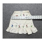 Vintage Carlos Hand Made Haiti Embroidered Dress Cream Ruffle Folk Art 5t