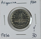 1960 Argentina Un Peso Coin 25 De Mayo 1810-1960 Republica Argentina Km  58