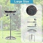  12  Dia Bird Bath Antique Metal Bird Bath For Outside  Pedestal Copper Green