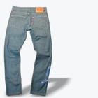 Custom Patchwork Levis 511 Jeans Mens 29x30 Upcycled Sports Blue Denim Slim Ooak