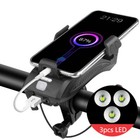 40000lm Usb Rechargeable Led Cycle Bike Headlight Phone Holder With Power Bank