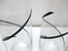 Vintage Glass Tumbers Or Highball Glasses Set Of 4 Black   White 5 3 4  Tall