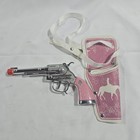 Halco Hubley Pink Grip Handle Cowgirl Pistol Six Shooter Toy Cap Gun W  Holster 