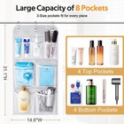 Hanging Mesh Shower Caddy Organizer 8 Pockets White Over Door Hooks Bathroom