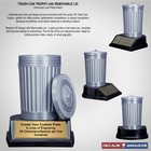 Custom Engraved Trash Can Trophy     3d Removable Lid Award Personalized - 5 Inch