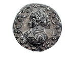 Antique Black Glass Victorian Woman Jewelry Headdress Button 5 8 