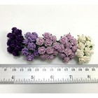 1 4  Or 1cm Mini Mixed Purple White Open Rose Paper Flower Scrapbook Card-making