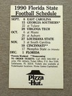Cfb 1990 Florida State St Seminoles Football Pocket Schedule College