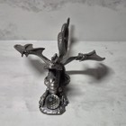 Spoontiques Pewter Dragon Figurine With Crystal Ball - Fantasy Dragon Theme