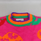 Vintage 80s Hot Cashews Kids Rainbow Neon Retro Hearts Sweater Medium  2079