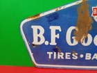Vintage B f Goodrich Tires Batteries Porcelain Enamel Sign 7  X 3 5  Inches