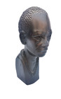 Vintage African Hand Carved Ebony Wood Sculpture  Male Head Bust 9 5   Tall