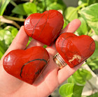 Natural Red Jasper Heart Stone Carved Crystal Pocket Stones Healing Decor Gift