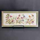 Vintage Framed Pressed Dried Flowers On Handmade Paper Wall Art Set Of 2