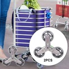 Folding Shopping Cart Grocery Trolley Laundry Stair Climbing Handcart 6 Wheels
