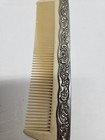 Vintage Silver Plated Vanity Hair Brush Comb Set With Floral Design 7 In