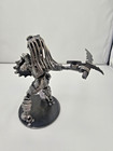 Kalifano Predator With Shield Statue Metal Scuplture