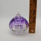 Handmade Jellyfish Air Plant Hanging Planter Vase - 3 5  Purple Hand Blown Glass