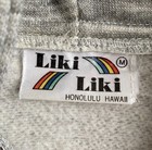 Vtg 70s-80s Liki Liki Gray Hawaii Hoodie Rainbow Arm Stripes Lighweight M
