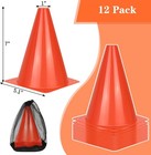 7 Orange Traffic Safety Cones Sign Soccer Football Training Cone Small 12 Pcs