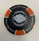 Budapest  Hungary Harley Davidson Poker Chip   Black   Orange 