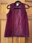 Vintage 1970 s Burgandy Corduroy Vest And Wide Legged Pants  Size 5 6