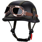 Retro Motorcycle Street Bike Handmade Leather Half Helmet For Both Men And Women