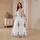 Islamic Women Embroidery Dress Abaya Dubai Kaftan Maxi Evening Robe Jalabiya Eid