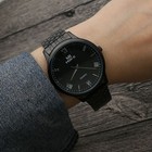 Waterproof Men s Gold Watch Fashion Gun Color Steel Band Quartz Watch