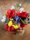 Pioneer Woman 13    Floral In Red Splatter 9   x7    Metal Caddy  2 Mason Jar Holders