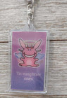Happy Bunny Lenticular   motion Illusion  Keychain Keyring 