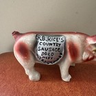 Antique R b  Rice   s Country Store Sausage Sold Here Chalkware Pig Advertising 