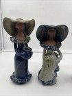 Vtg Dominican Republic Faceless Clay Terracotta Figurines Lot Of 3 Signed