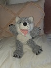Mary Meyer Wolf Puppet Plush Toy Gray White Fuzzy Stuffed Animal 2001 Vintage