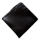 Men Satin Solid Black Color Pre-tied Tuxedo Bowtie Bow Tie Handkerchief Pocket