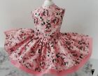 Dog Harness Dress   Pink Flowers     New Handmade  Free Shipping