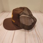 Vintage Air National Guard Trucker Hat Snap Back Mesh Wyoming Brown Usa
