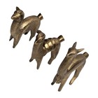 Vintage Brass Llamas Lot Of 3 Mid Century Modern Animal Decor Set Mcm Figurine 