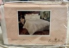 Vintage European Home King Dust Ruffle Flower Basket White Pattern Bed Skirt New