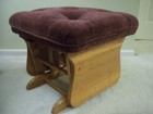 Upholstered Oak Rocker Glider Ottoman Footstool Baby Nursery 21   X 18  x 16  