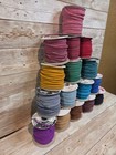 16 Spools Tandy   Tejas Genuine Leather Suede Lace Cord Vintage Bulk Lot