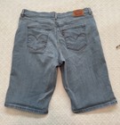 Levis Bermuda Jean Shorts Size 32 Light Wash Stretch Denim Mid Rise