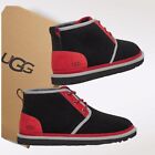 Ugg Neumel Ii Men s Suede Shearling Chukka Boots Black   Red Size 9 New