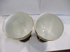 Fitz   Floyd Inc  Renaissance Chalice Stemware Black China Goblets Set Of 2 Mint